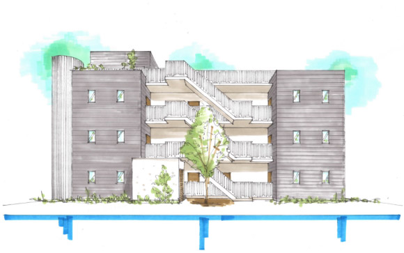 プールバーのある屋上でパーティが楽しめる賃貸アパートメント（重量鉄骨4階建て、賃貸マンション）