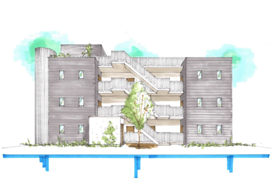 プールバーのある屋上でパーティが楽しめる賃貸アパートメント（重量鉄骨4階建て、賃貸マンション）