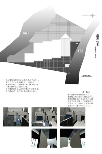 風景を楽しみ水盤のある家