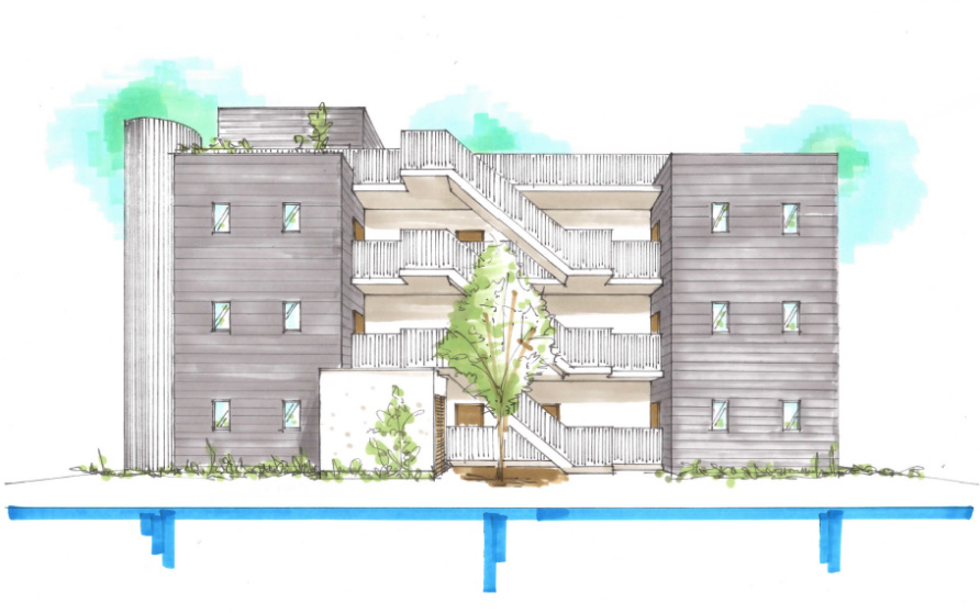 プールバーのある屋上でパーティが楽しめる賃貸アパートメント（重量鉄骨4階建て、賃貸マンション）