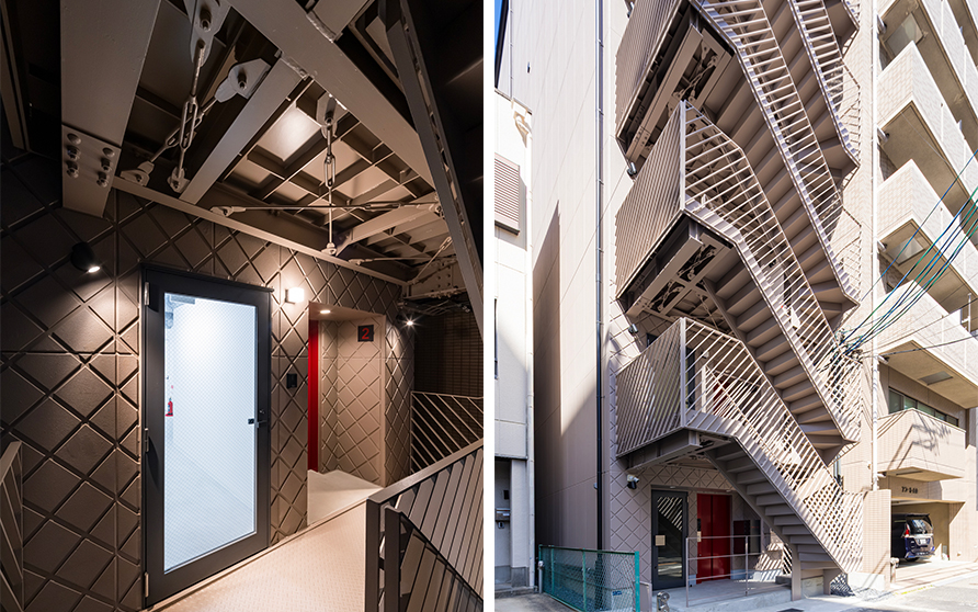m3 building（テナントビル、金山、重量鉄骨造・8階建て・細長い敷地）