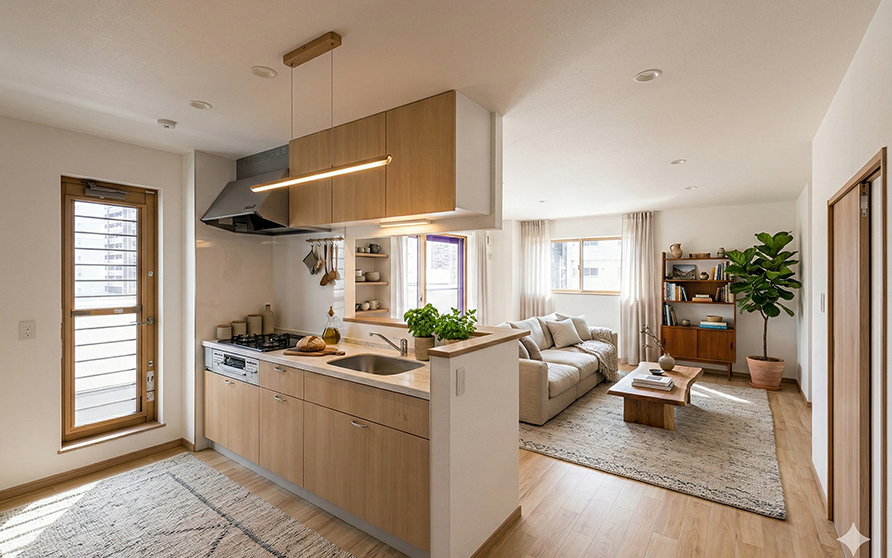 ２LDKファミリータイプ＆単身タイプの共同住宅